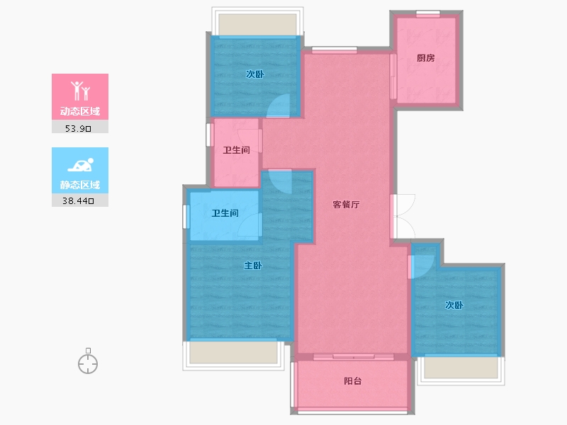 陕西省-西安市-万联锦绣翡翠湾-82.75-户型库-动静分区