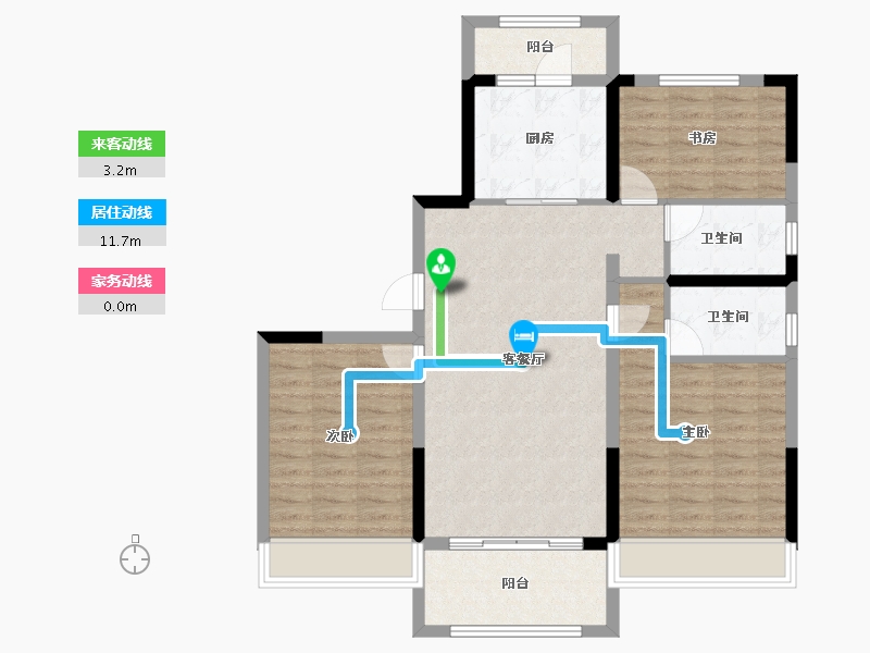 陕西省-西安市-西安碧桂园阅江府-93.06-户型库-动静线