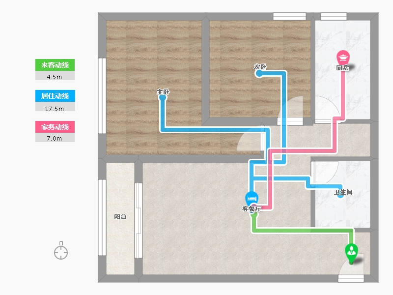 陕西省-西安市-当代宏府MOMA-60.59-户型库-动静线