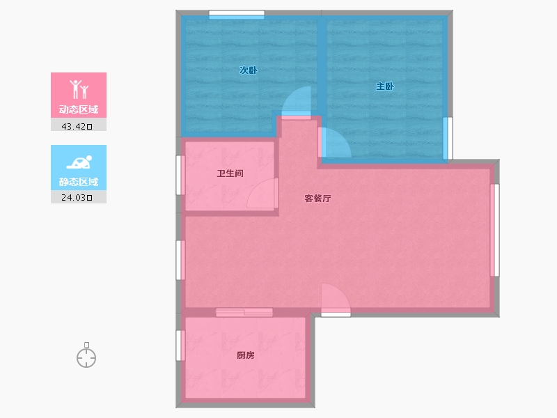 陕西省-西安市-当代宏府MOMA-60.23-户型库-动静分区