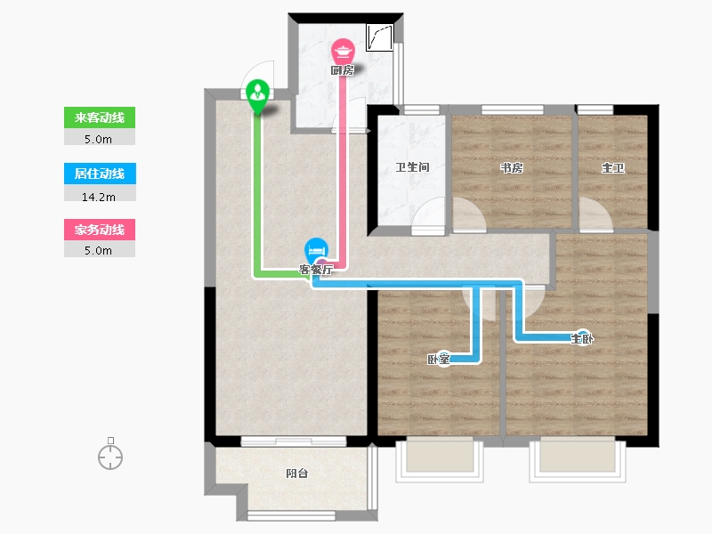 湖南省-长沙市-星都汇-83.44-户型库-动静线