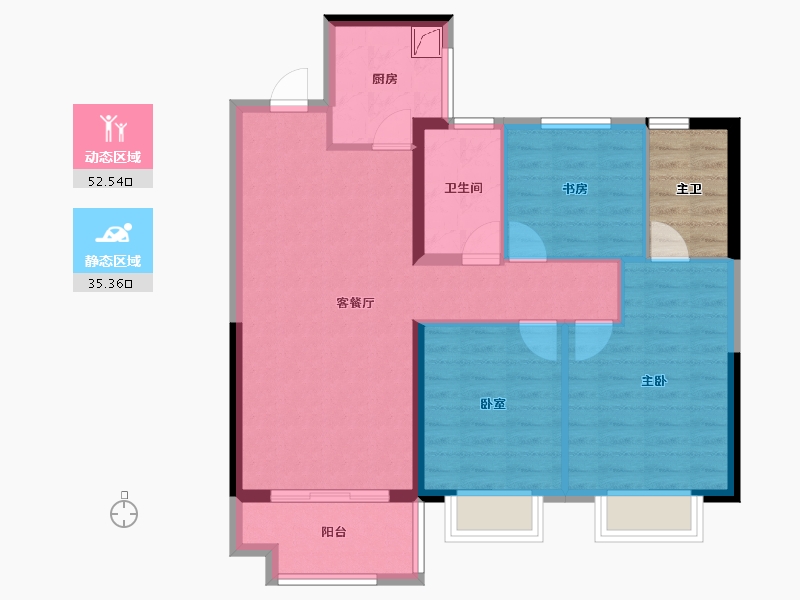 湖南省-长沙市-星都汇-83.44-户型库-动静分区