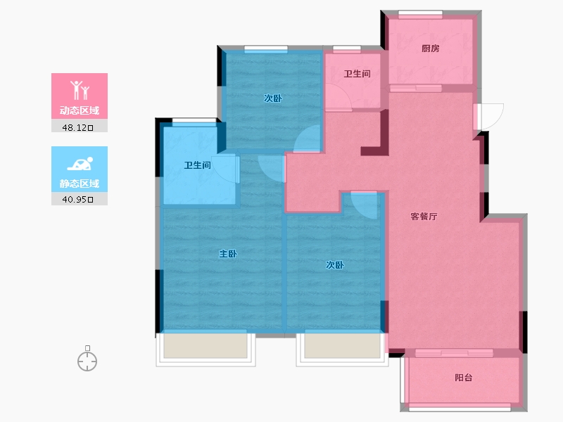 江苏省-无锡市-宝龙TOD未来新城-79.67-户型库-动静分区