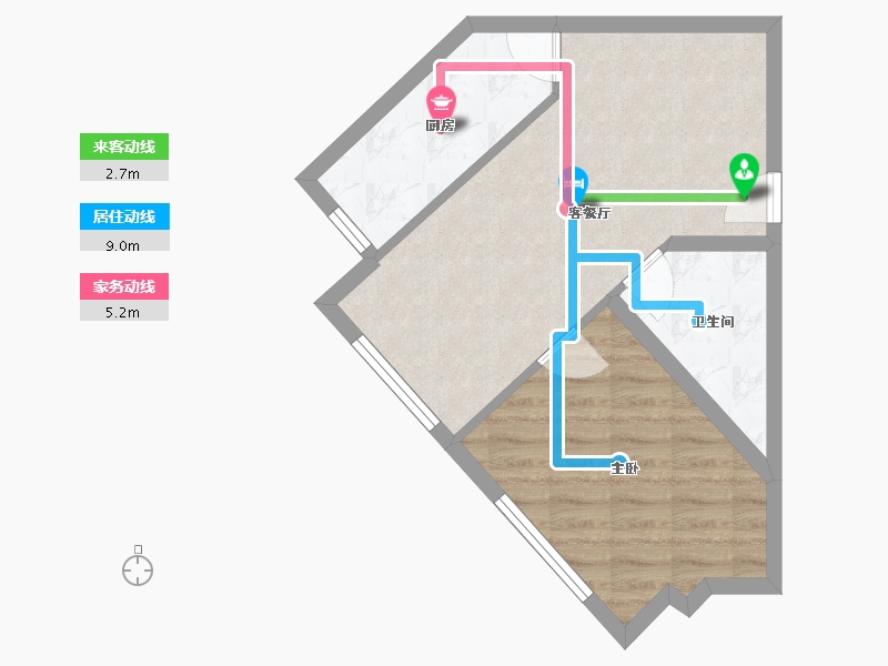 陕西省-西安市-当代宏府MOMA-46.66-户型库-动静线