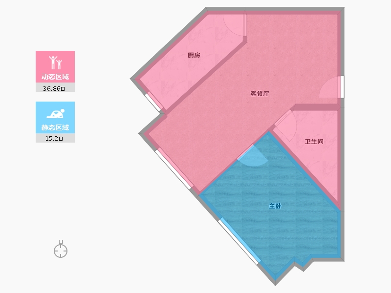 陕西省-西安市-当代宏府MOMA-46.66-户型库-动静分区