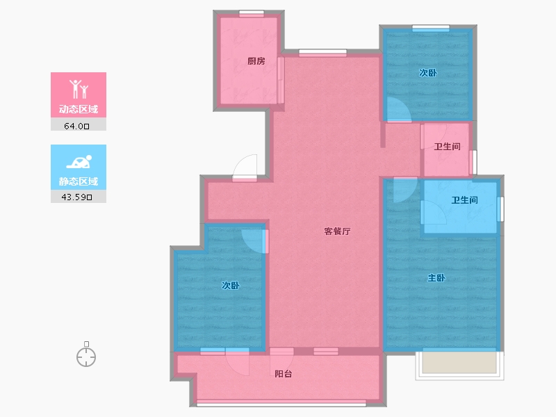 山东省-潍坊市-中梁龙玺台-96.00-户型库-动静分区