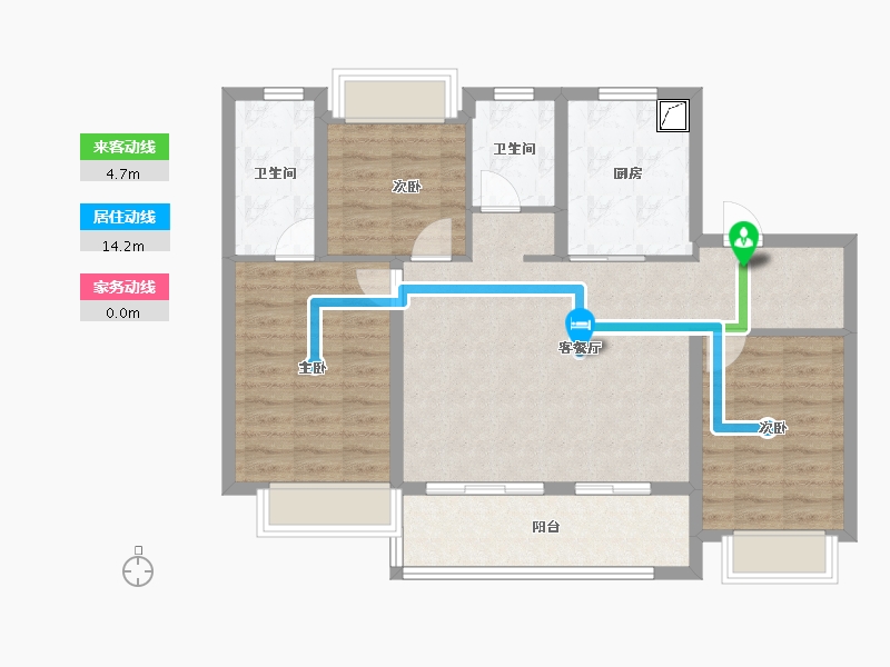 江苏省-无锡市-大华公园城市-89.10-户型库-动静线