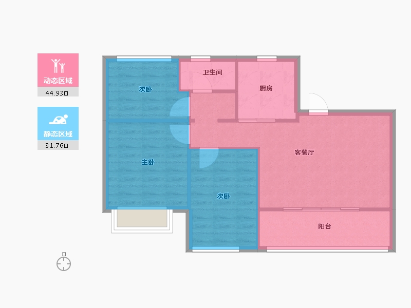 江苏省-苏州市-阳光城丽景湾-78.00-户型库-动静分区