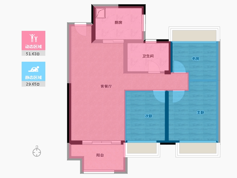 江苏省-无锡市-宝龙TOD未来新城-72.15-户型库-动静分区