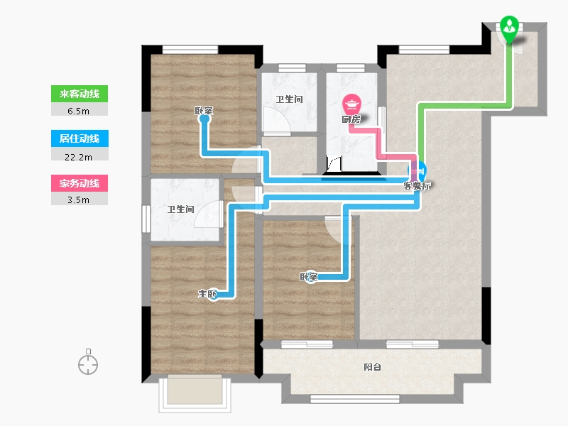 湖北省-武汉市-孔雀城航天府-84.01-户型库-动静线