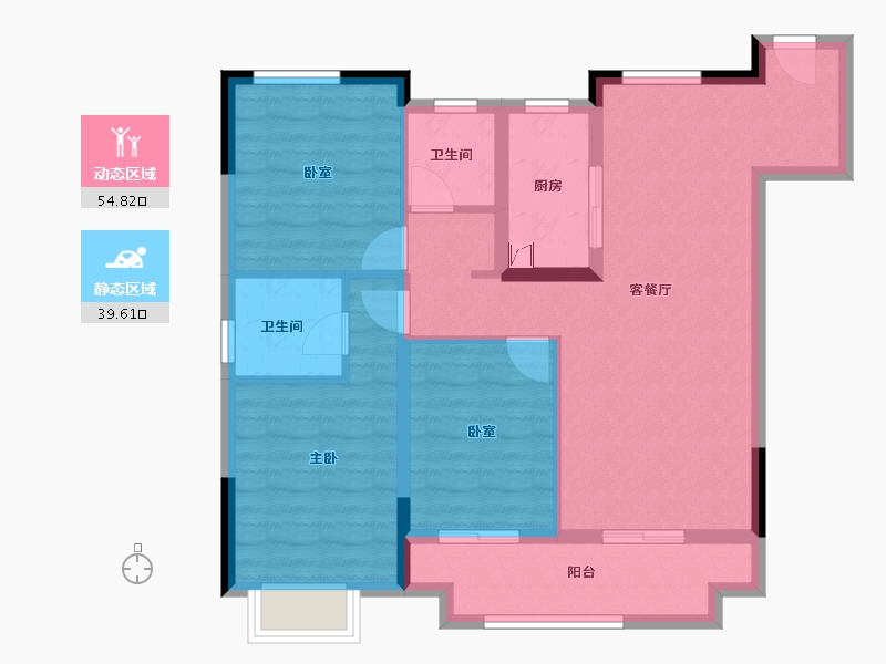 湖北省-武汉市-孔雀城航天府-84.01-户型库-动静分区