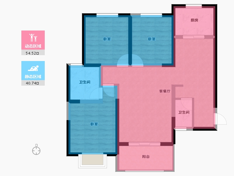 陕西省-西安市-元熙樾府-84.27-户型库-动静分区