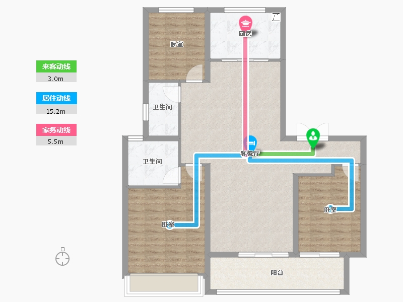 山东省-潍坊市-中梁新嘉拾光悦-103.20-户型库-动静线