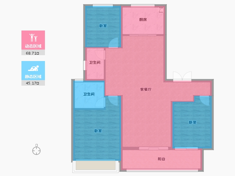 山东省-潍坊市-中梁新嘉拾光悦-103.20-户型库-动静分区