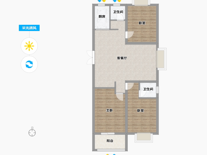 河南省-平顶山市-建安铭苑-85.00-户型库-采光通风