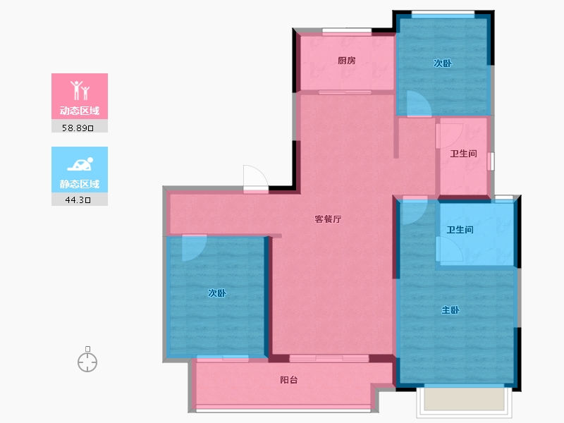 江苏省-无锡市-宝龙TOD未来新城-92.77-户型库-动静分区