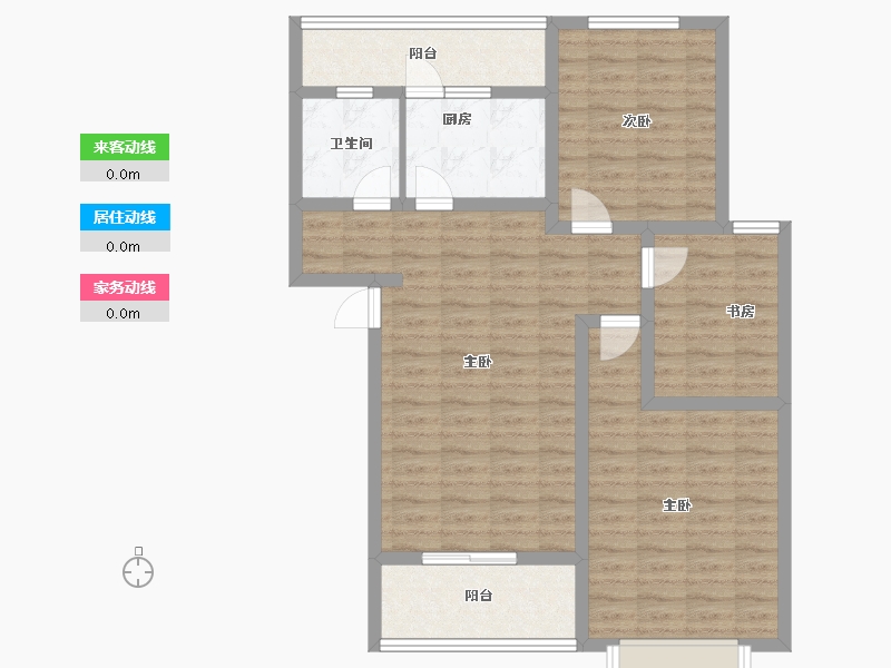 陕西省-西安市-名仕华庭-89.30-户型库-动静线