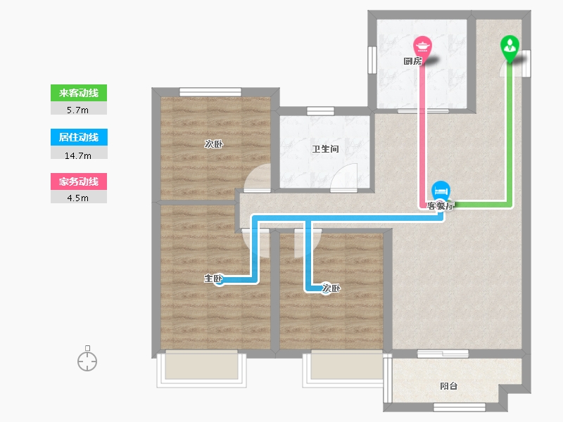 山东省-潍坊市-中梁龙玺台-81.60-户型库-动静线