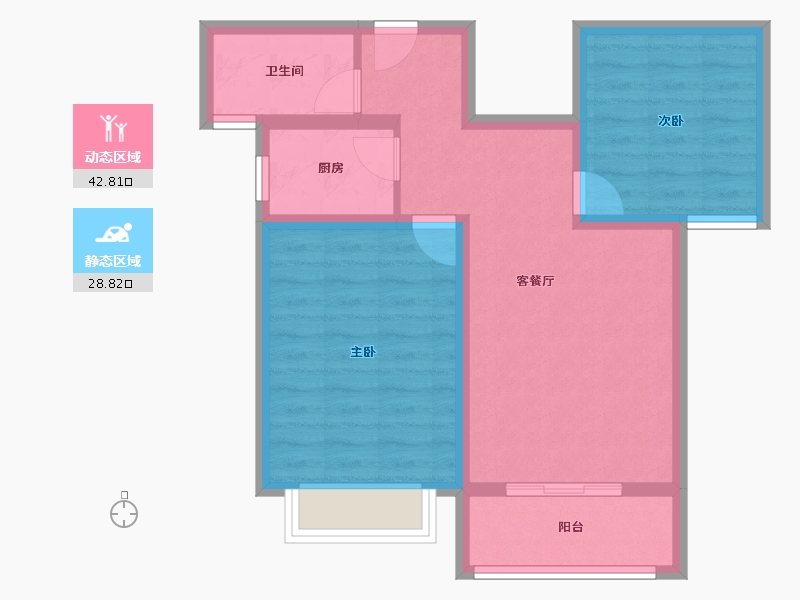 陕西省-西安市-名仕华庭-63.25-户型库-动静分区