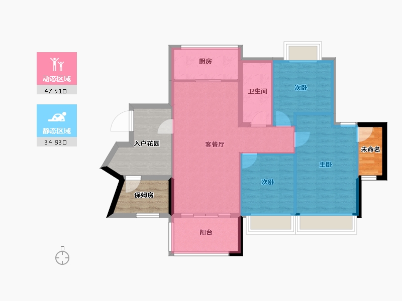 广东省-佛山市-东湖洲豪园-91.20-户型库-动静分区