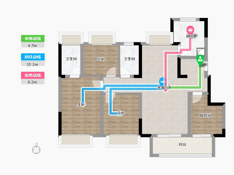 湖北省-武汉市-武汉城建·融创水韵长洲-93.90-户型库-动静线