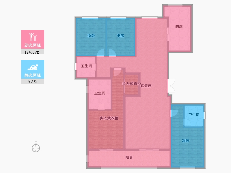 湖北省-武汉市-​融创中心武汉壹号院-167.60-户型库-动静分区