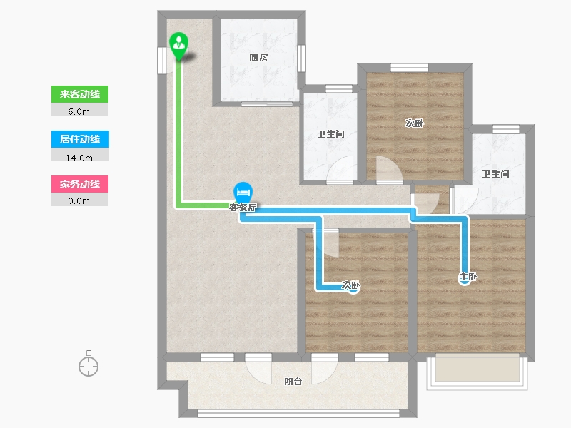 山东省-潍坊市-中梁龙玺台-93.60-户型库-动静线