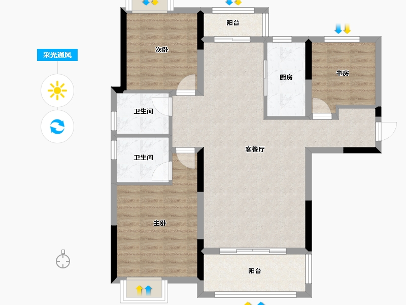 湖南省-长沙市-长沙亿达智造小镇-92.73-户型库-采光通风