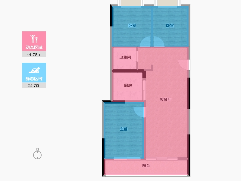 湖北省-武汉市-清能熙悦台-66.77-户型库-动静分区