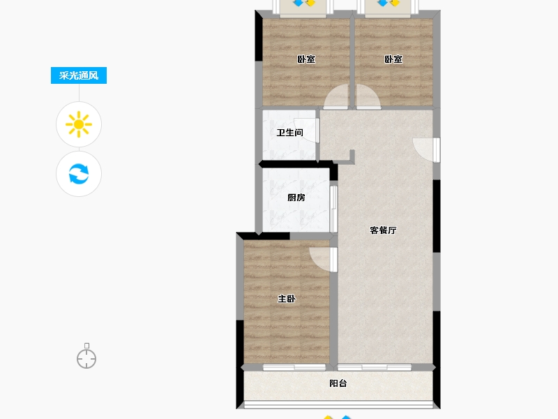 湖北省-武汉市-清能熙悦台-66.77-户型库-采光通风