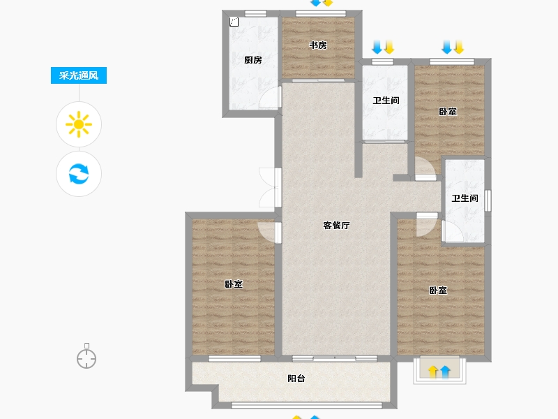 山东省-潍坊市-金鼎世家-115.80-户型库-采光通风