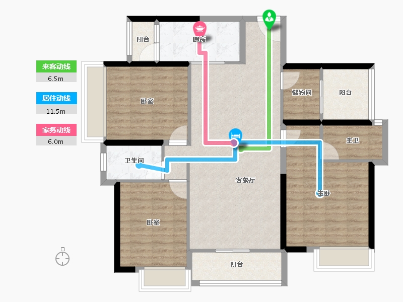 广东省-佛山市-高明钧明城-106.93-户型库-动静线