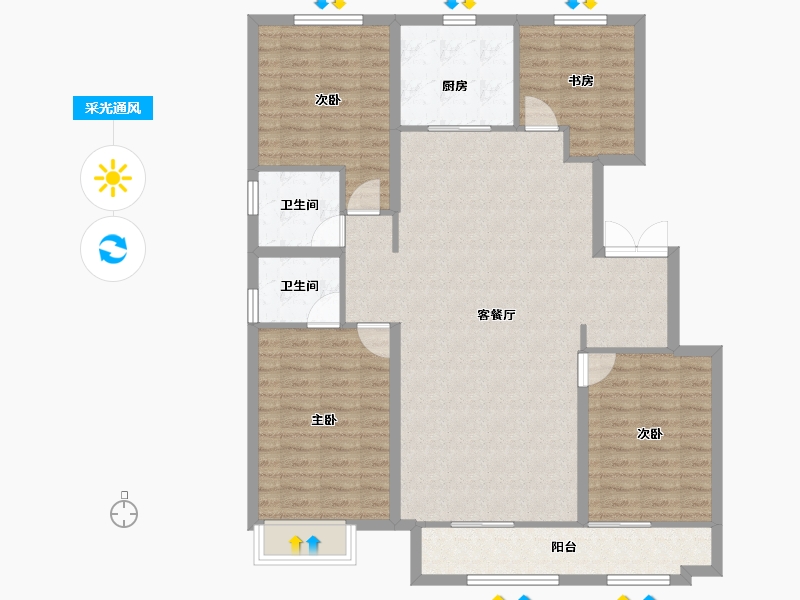 山东省-潍坊市-天泰府-116.07-户型库-采光通风