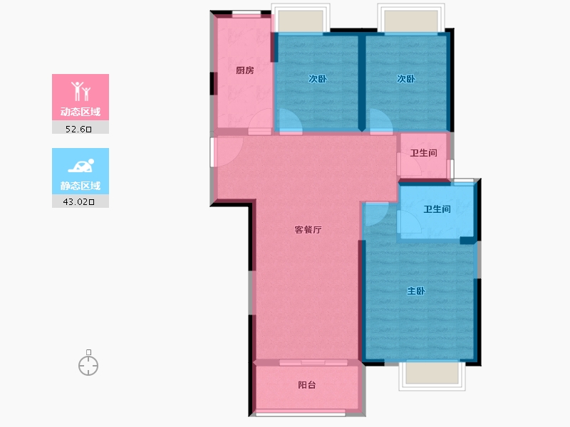 湖北省-武汉市-中建铂公馆-85.81-户型库-动静分区