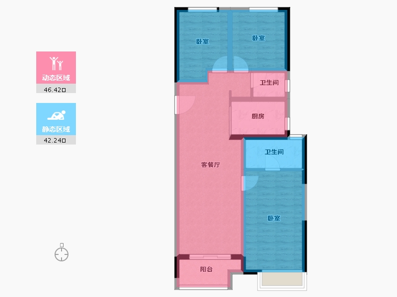 河南省-郑州市-宏光揽境-78.61-户型库-动静分区