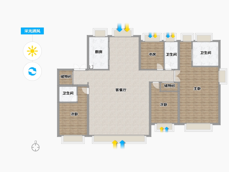 天津-天津市-融创梅江壹号院-220.00-户型库-采光通风