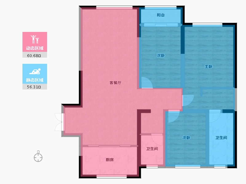 宁夏回族自治区-银川市-鲁银泷玺-108.00-户型库-动静分区