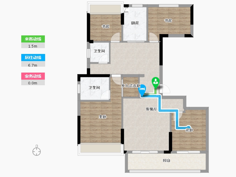 浙江省-绍兴市-云熙望府-102.41-户型库-动静线