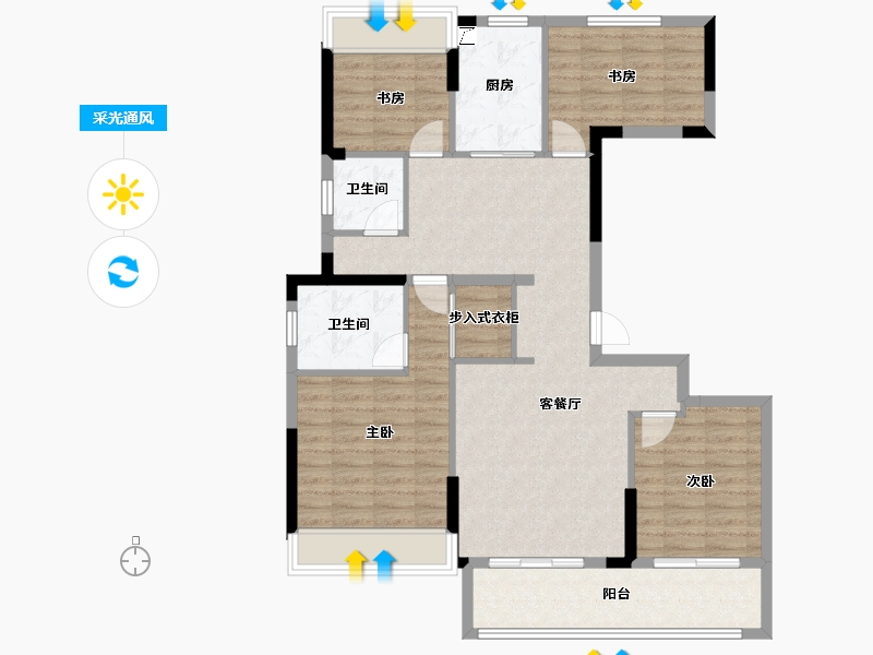 浙江省-绍兴市-云熙望府-102.41-户型库-采光通风