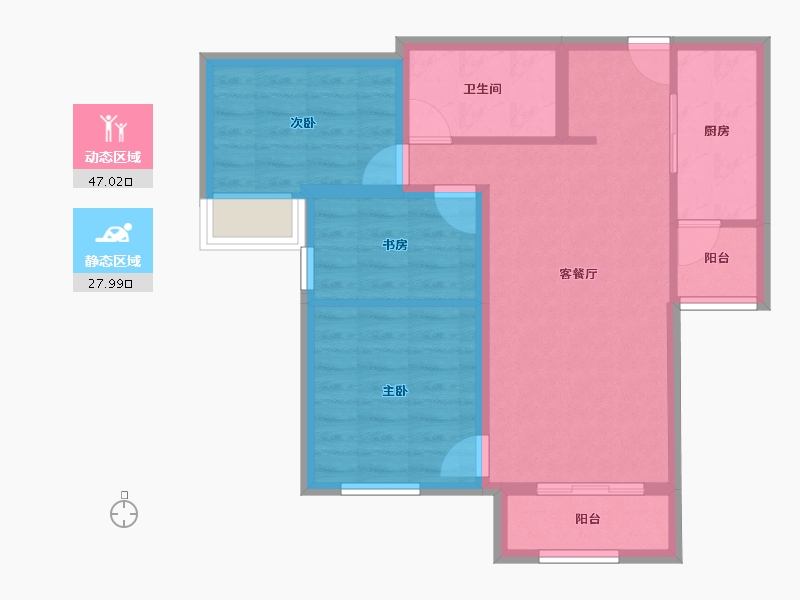 陕西省-西安市-中国铁建西派国际-66.54-户型库-动静分区