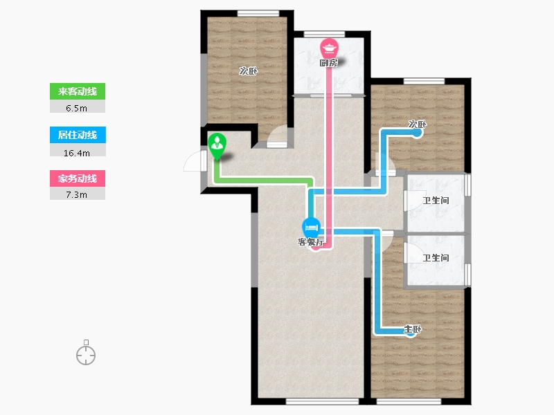 河北省-石家庄市-新兴熙园-108.96-户型库-动静线