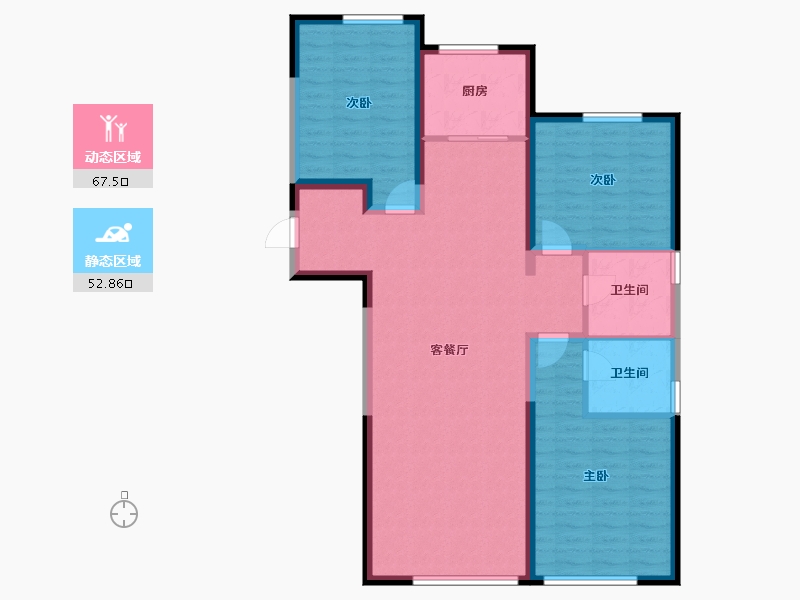 河北省-石家庄市-新兴熙园-108.96-户型库-动静分区