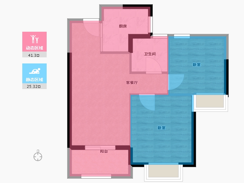 福建省-福州市-凤翔家园-60.00-户型库-动静分区