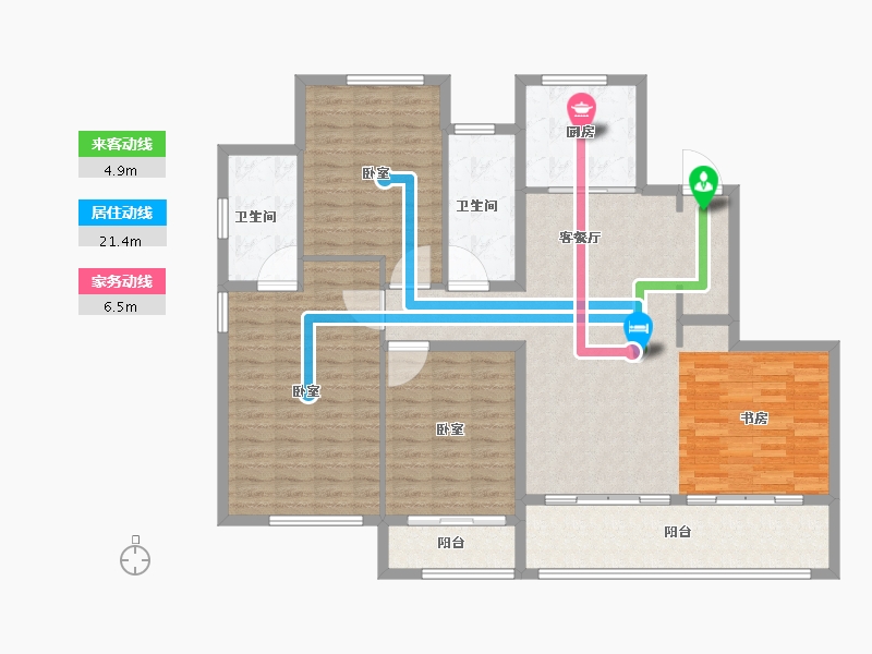 山东省-烟台市-融创壹品-136.01-户型库-动静线