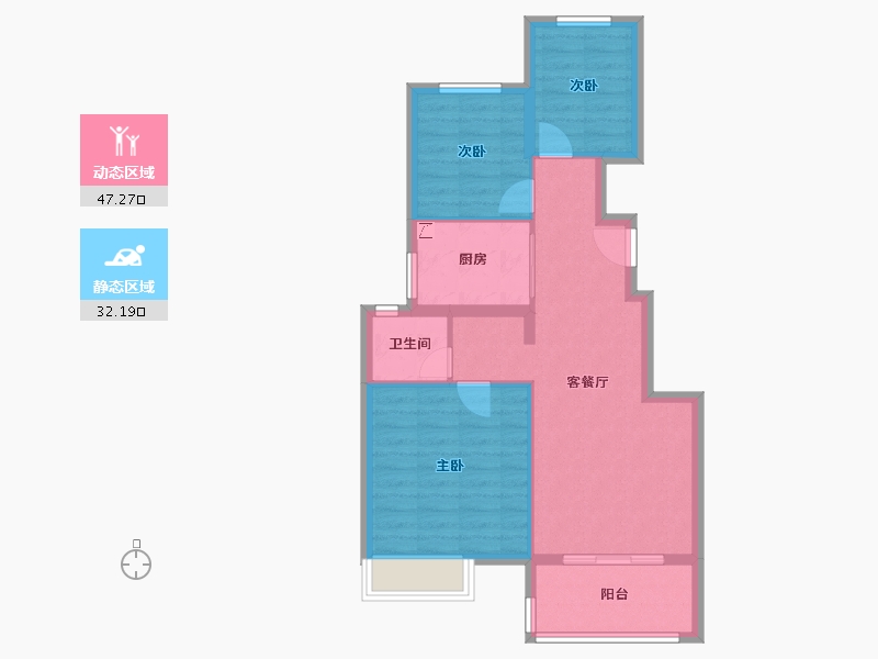 江苏省-无锡市-蠡湖国际小镇-71.16-户型库-动静分区