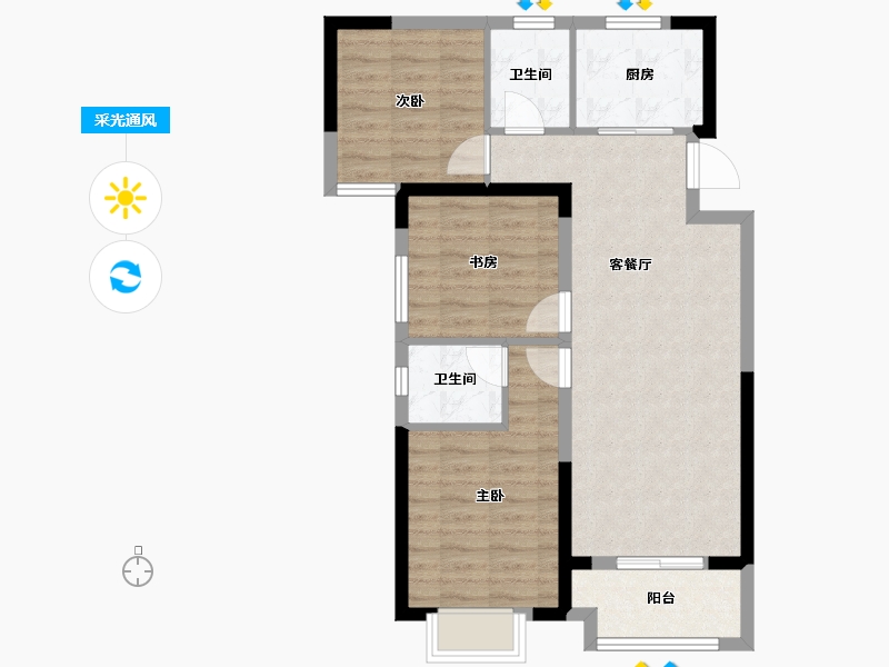 湖北省-武汉市-武汉中国健康谷-74.28-户型库-采光通风