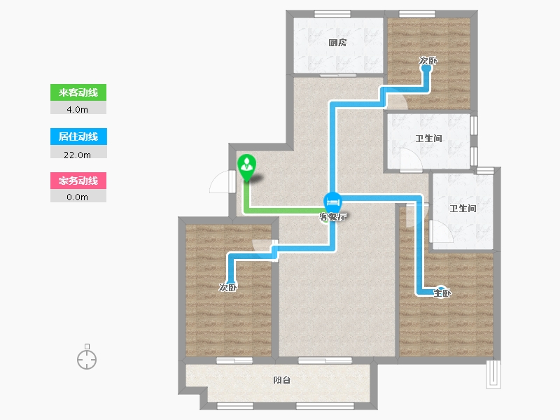 山东省-潍坊市-天泰府-104.76-户型库-动静线