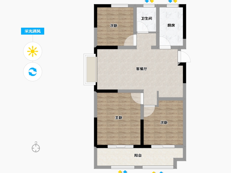 山东省-临沂市-城建·锦绣里-83.21-户型库-采光通风