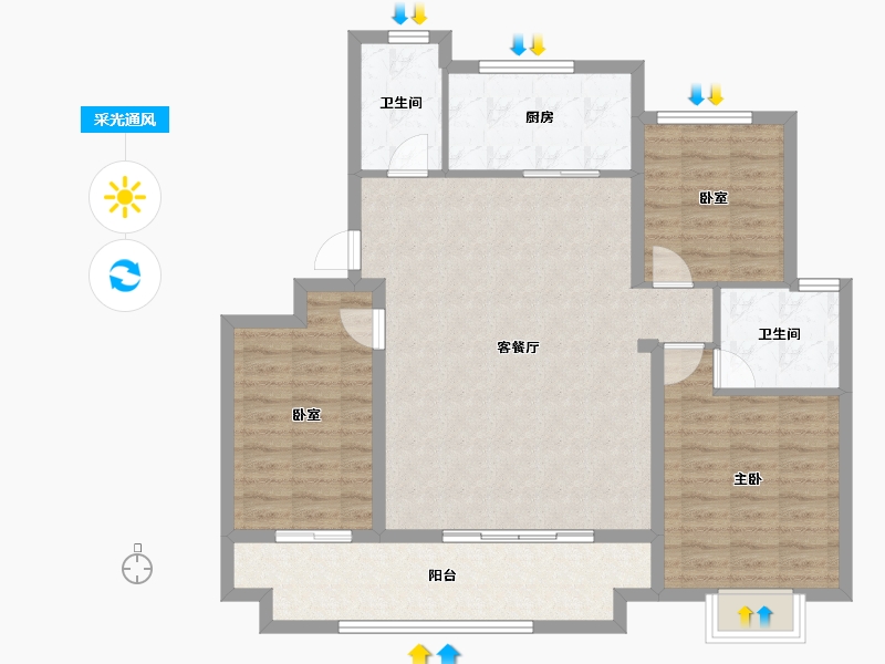 山东省-临沂市-融创·未来壹号-102.27-户型库-采光通风