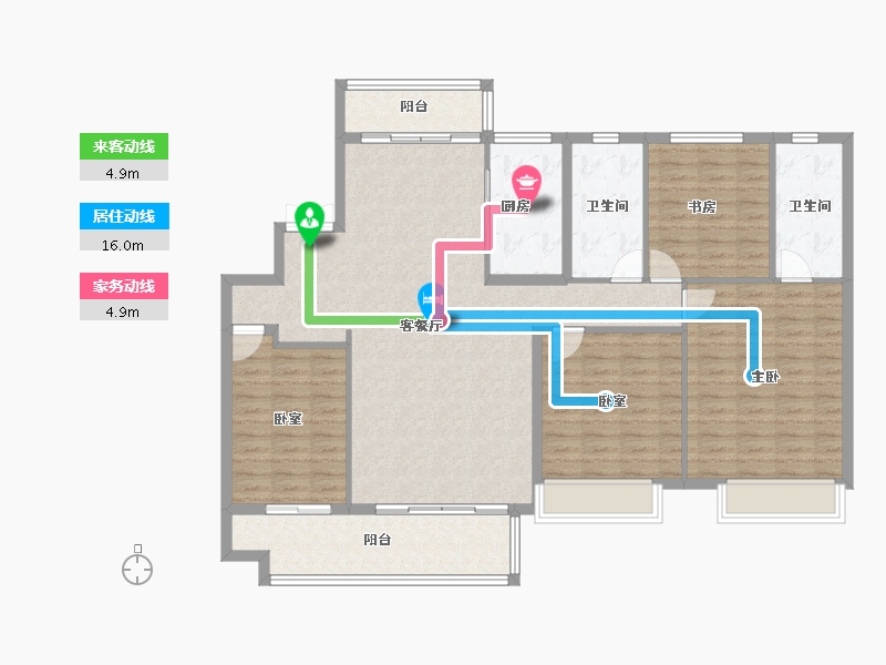 山东省-临沂市-沂州樾府-135.07-户型库-动静线